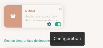 Configuration des mouvements de stock